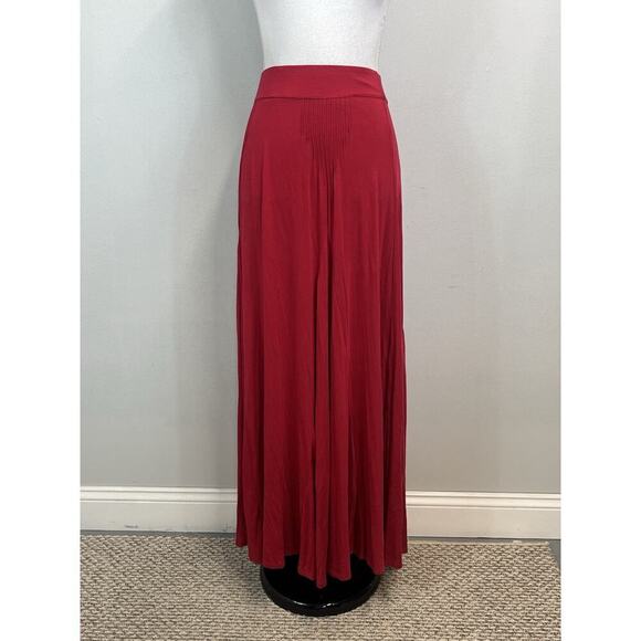 Maeve Anthropologie Skirt size Large Cranberry Pink Long Maxi Jersey A Line Boho - Picture 2 of 12